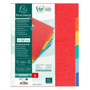 Exacompta Nature Future - Intercalaire 6 positions - A4 Maxi - carte lustrée colorée